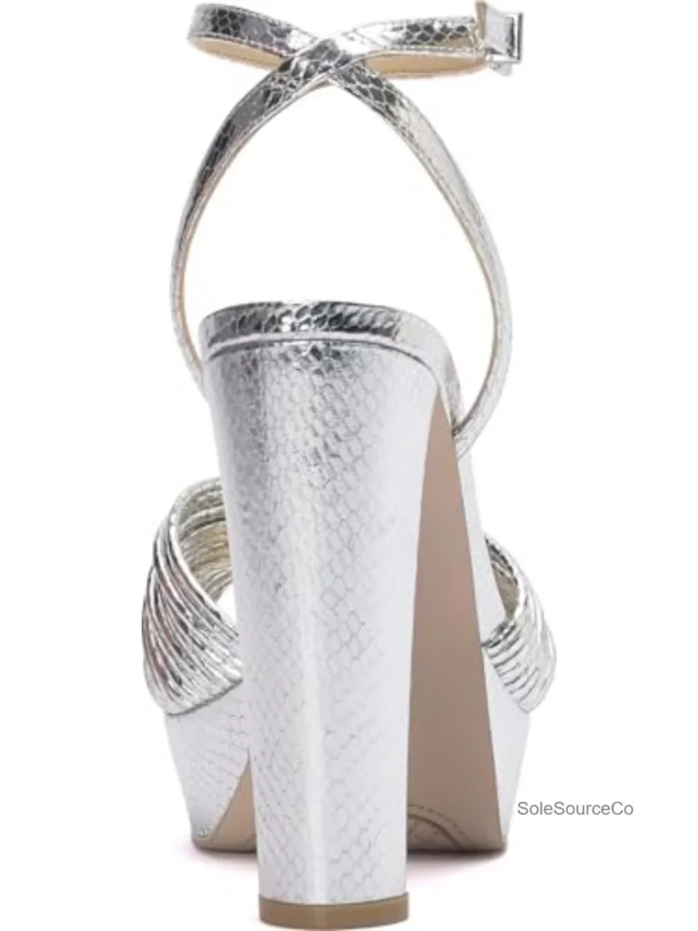 Faux Leather Open Toe Block Heel Platform Sandals Ankle Strap